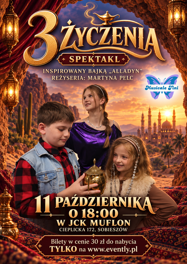 „3 ŻYCZENIA” Spektakl teatralno-taneczny | 11.10.2026, godz. 18:00